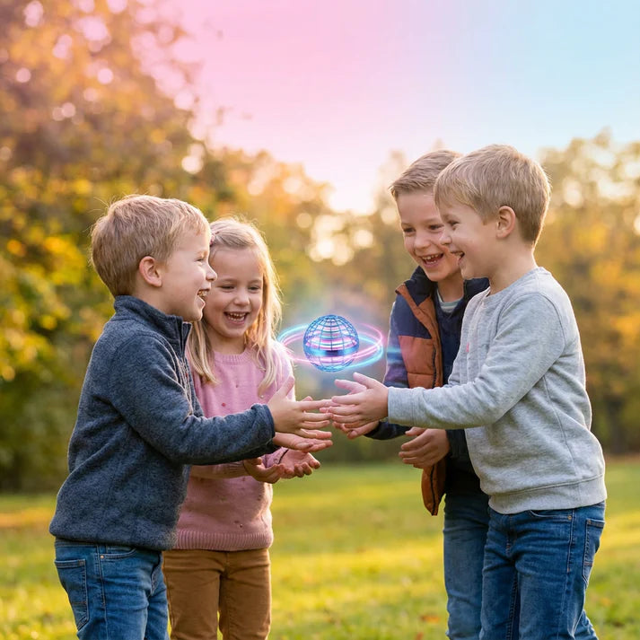 LED schwebe Ball mit Boomerang-Effekt – schwebender Spielball für drinnen und draußen