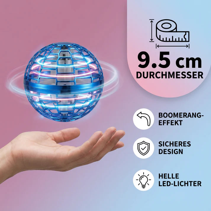 LED schwebe Ball mit Boomerang-Effekt – schwebender Spielball für drinnen und draußen