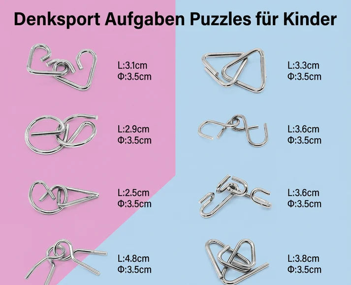 Denkspiel-Puzzle-Set aus Metall