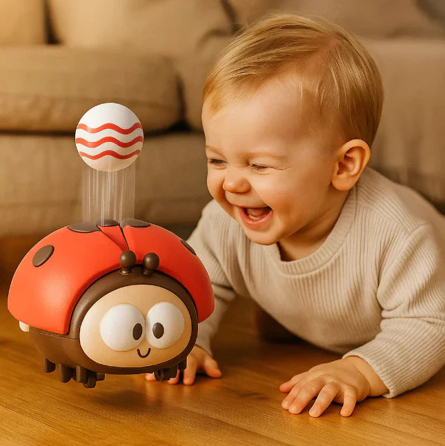 Interaktives Marienkäfer Spielzeug für Kinder – bewegliches Motorikspielzeug mit Ballfunktion