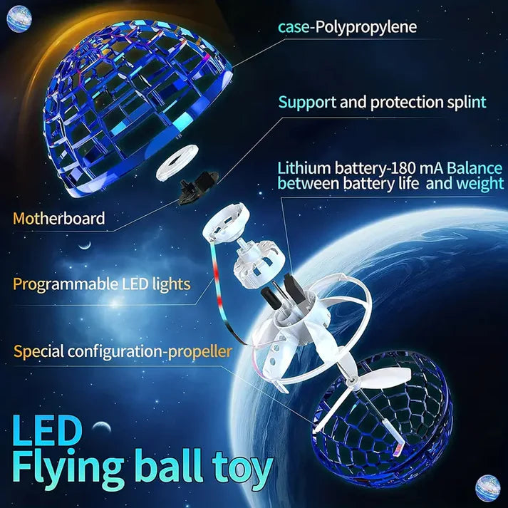 LED schwebe Ball mit Boomerang-Effekt – schwebender Spielball für drinnen und draußen